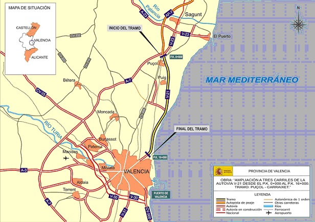 Pobla de Farnals. Enlace V-21. Mapa