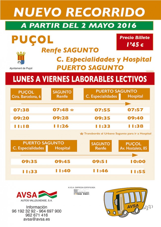 300-Cartel horario autobús