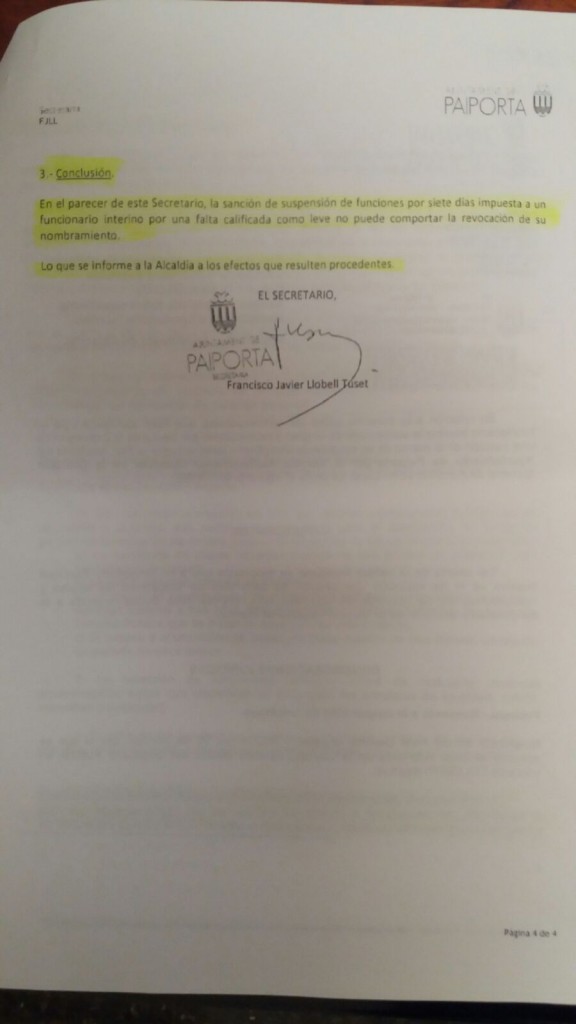 Informe Secretario Municipal