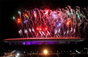 Fuegos artificiales de Ricasa en los pasados Juegos Panamericanos.