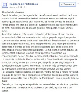 ex edil de PGM a Museros