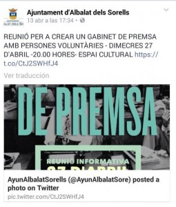 Oferta empleo periodista albalat Sorells