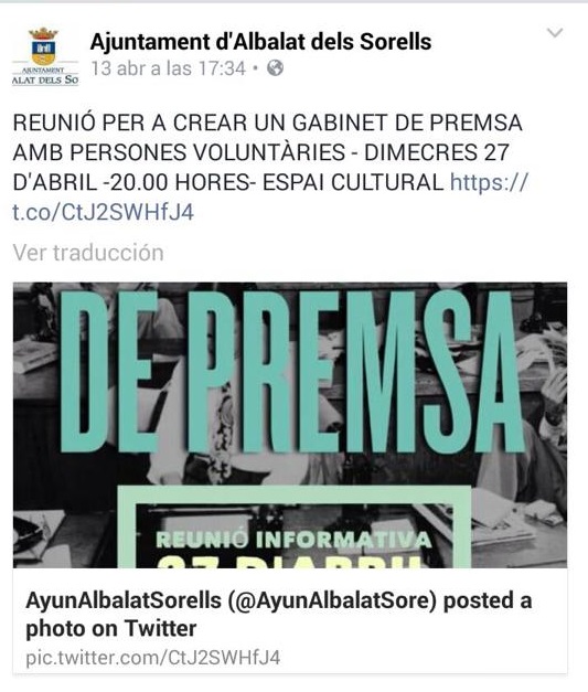 Oferta empleo periodista albalat Sorells