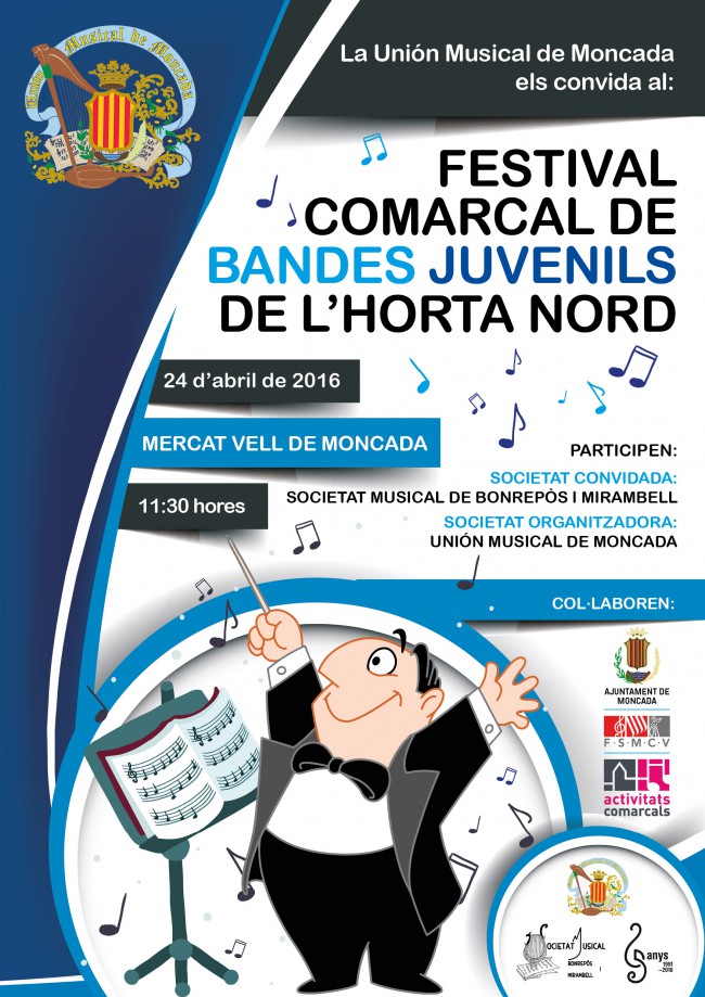 La Unión Musical de Moncada organiza el Festival Comarcal de Bandas Juveniles de l’Horta Nord