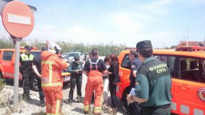 Bomberos. Simulacro accidente mercancias peligrosas en Albuixech
