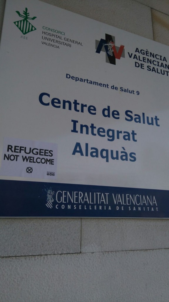 Alaquàs centro de salud pegatinas contra refugiados