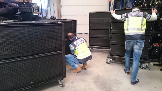 Policía Nacional robo material sonido