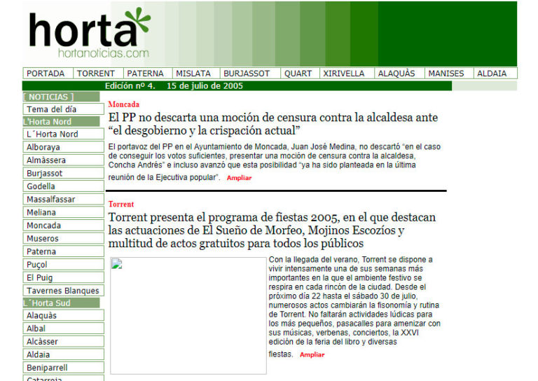 Edición número 4 de Hortanoticias año 2005