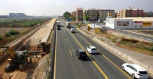 Obras v-30 a la altura de Xirivella