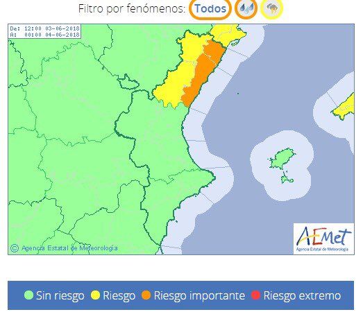 Se desactiva la alerta nivel naranja en la provincia de València