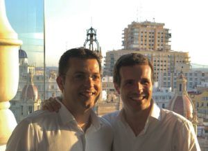 Pablo Casado y Juan Ramón Adsuara en Valencia