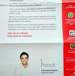 carta de sagredo con motivo de la Diada