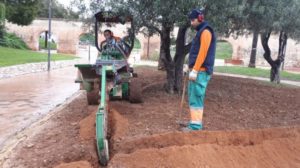 Obras en el parque del barranco del Sau