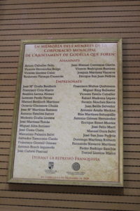 Godella rinde homenaje a los miembros de la corporación víctimas de la represión franquista