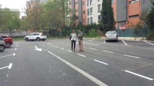 Sagredo y Campos visitando parking habiliatdo en Valterna