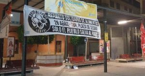 Sedaví Banco obrero pancartas