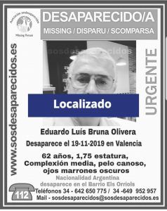 Localizado desaparecido Valencia