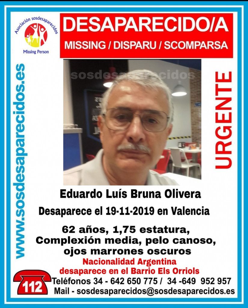 Luis Bruna Olivera desaparecido Valencia