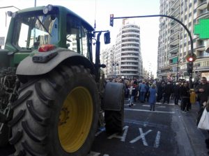 manifestacion agriocultores centro de Valencia
