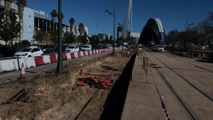 obras en la parada de Ciutat de les Ciències de la Línea 10 de Metrovalencia