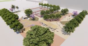 Recreación del aspecto final del nuevo espacio del Cabanyal tras finalizar las obras.