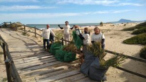 Voluntarios en la playa de Piles Sud-Terranova