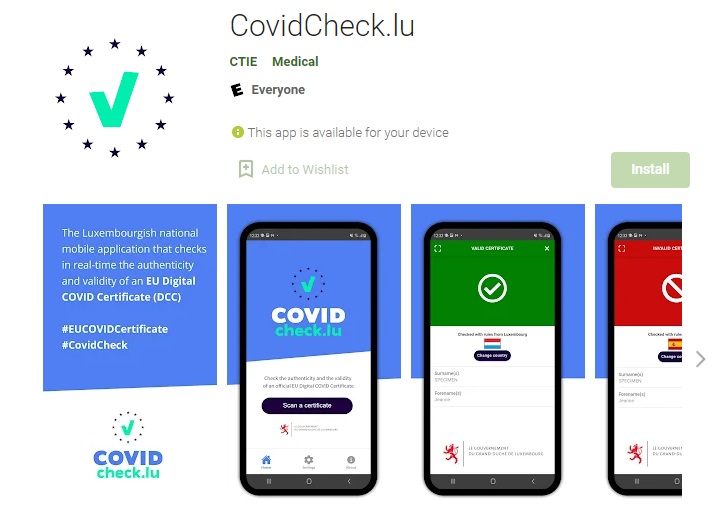 App móvil para obtener el certificado Covid