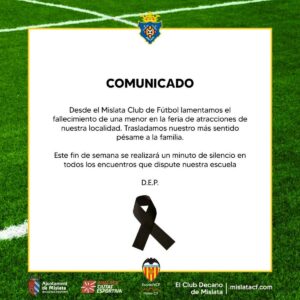 Mislata CF minuto silencio menor fallecido