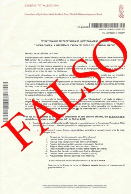 escrito falso conselleria agricultura