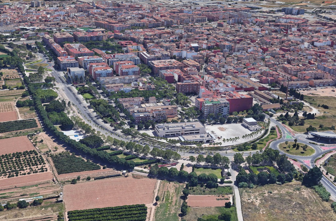 Vista aérea actual Cinturón Verde Aldaia