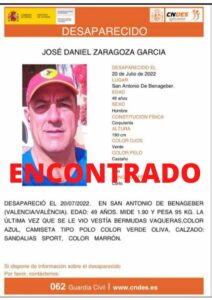 localizado desaparecido Manises