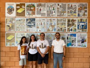 Concejal de deportes de Xàbia Alberto Tur acompañados por Jeroni y Noa Mulet jugadores del CE Xàbia y Francisco Morató