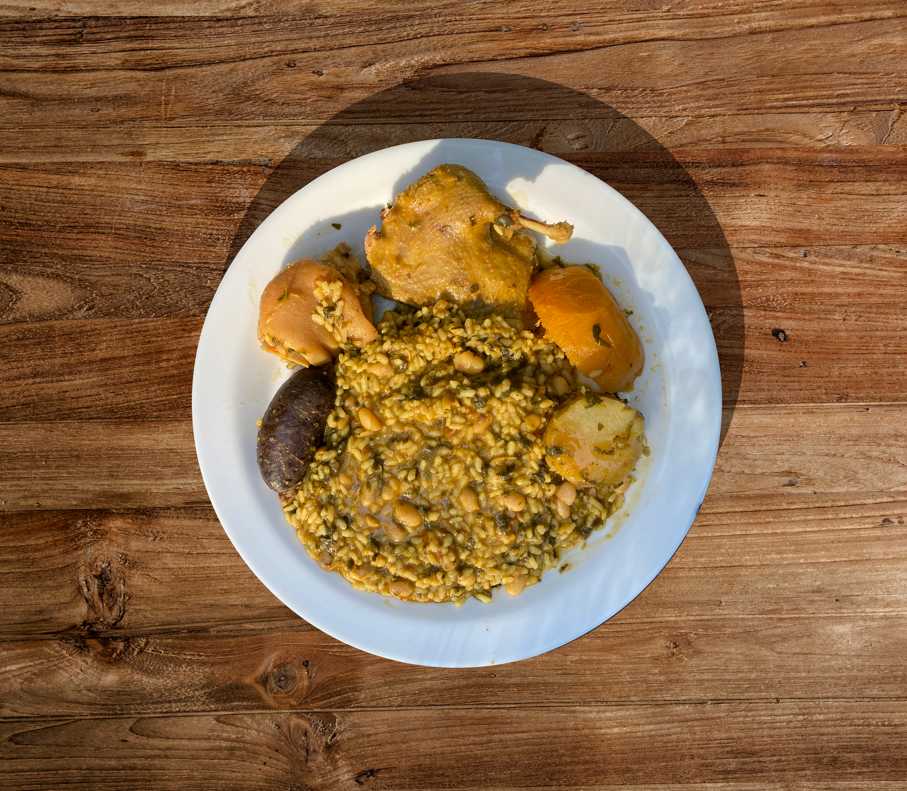 arròs en perol amb ànec