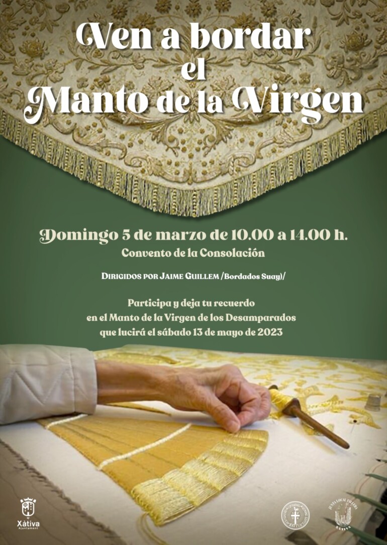 Cartel Ven a bordar el manto de la Virgen, Xàtiva
