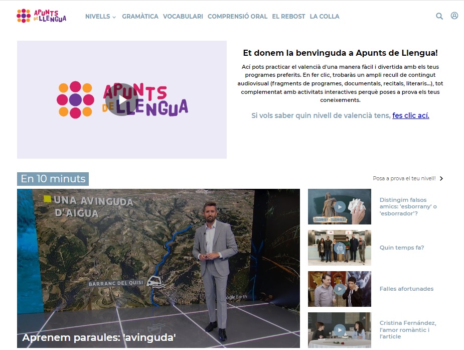 Apunts de Llengua, portal de suport a l'aprenentatge del valencià