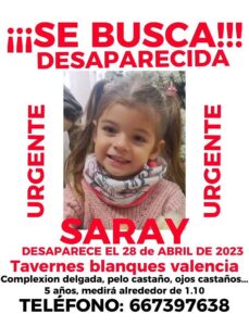 La Guardia Civil investiga la desaparición de una niña de 5 años en Tavernes Blanques