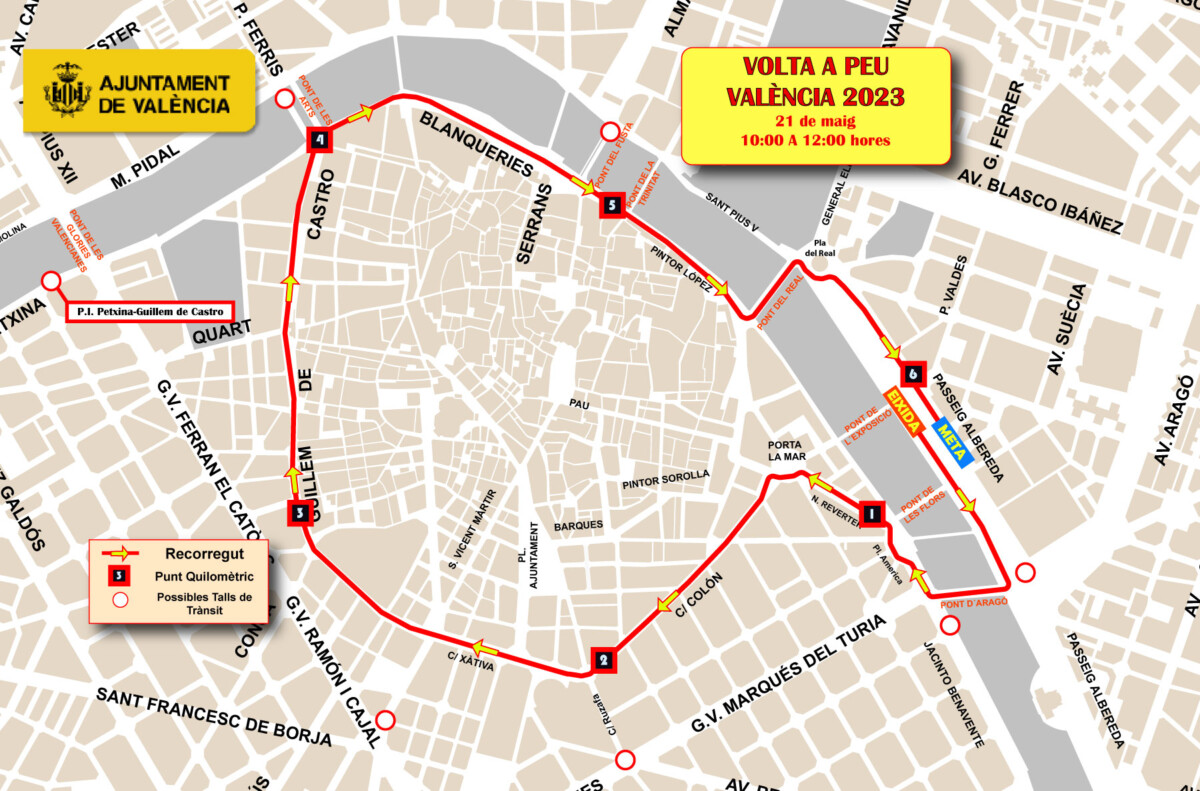 Plano del recorrido de la Volta a Peu