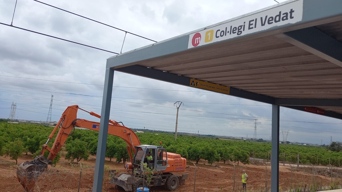 Obras en el Punto de Cruce El Vedat, de la Línea 1 de Metrovalencia