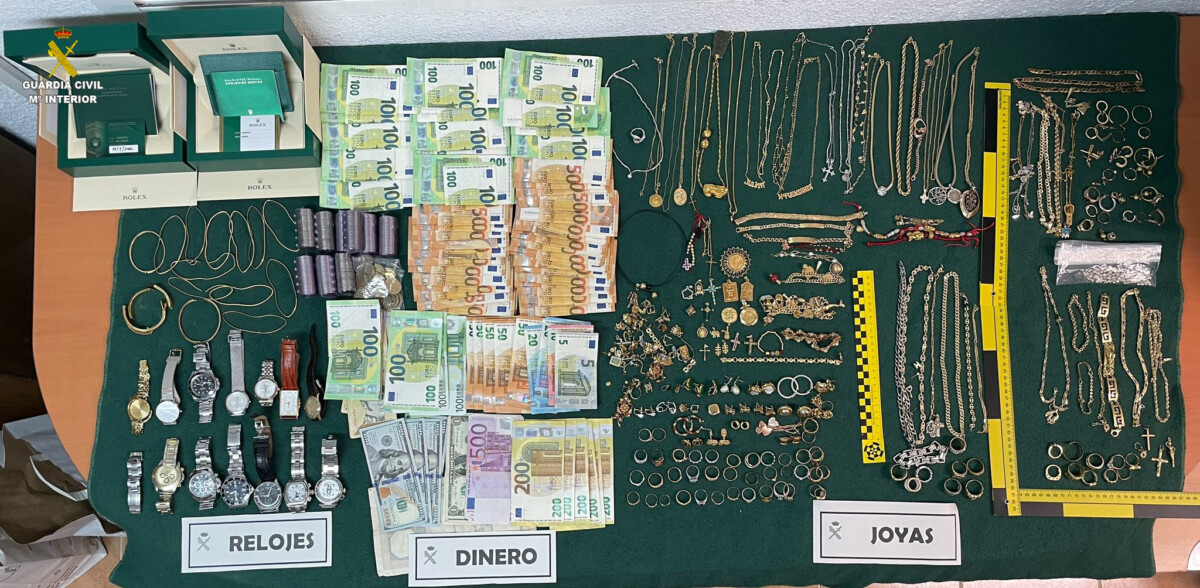 Joyas robadas por el clan familiar desarticulado por la Guardia Civil