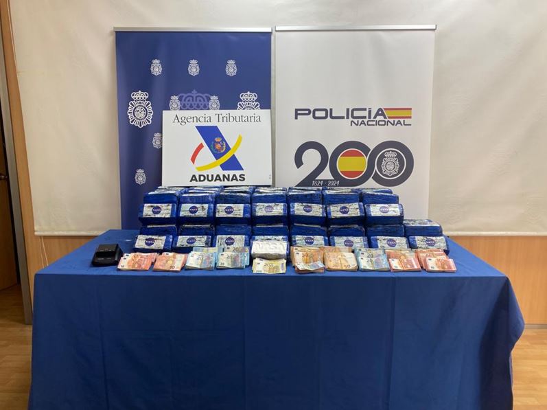 Cocaína intervenida por la Policía Nacional y la Agencia Tributaria