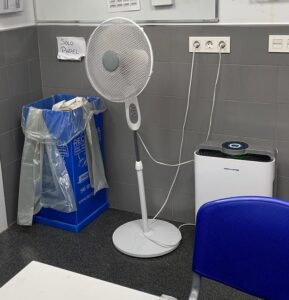 Ventiladores en consultas del Hospital Arnau