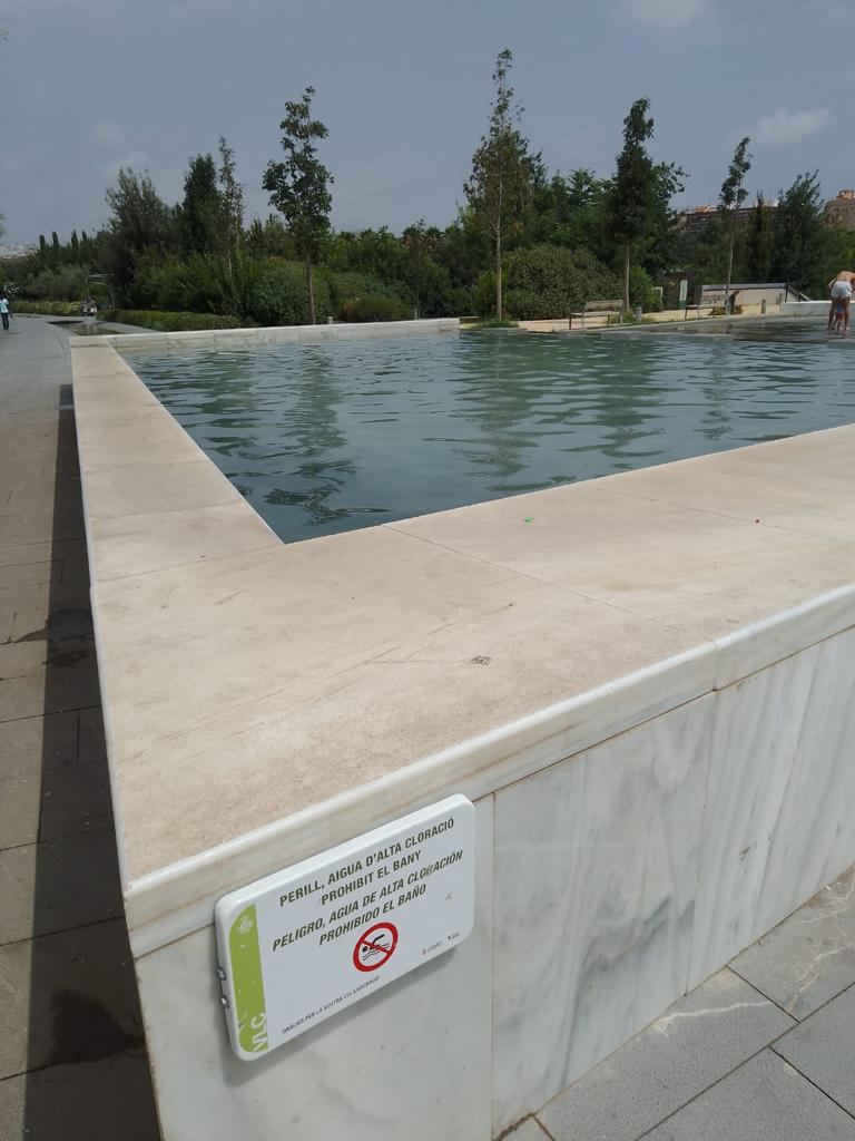 Fuente del Parque Central con posible protozoo cryptosporidium