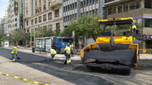 Trabajos de asfaltado de las calles