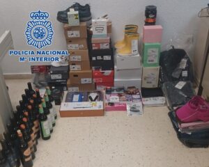 Productos intervenidos por los agentes de la Policía Nacional