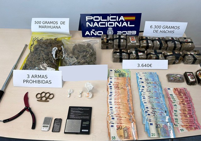 Objetos intervenidos a los detenidos