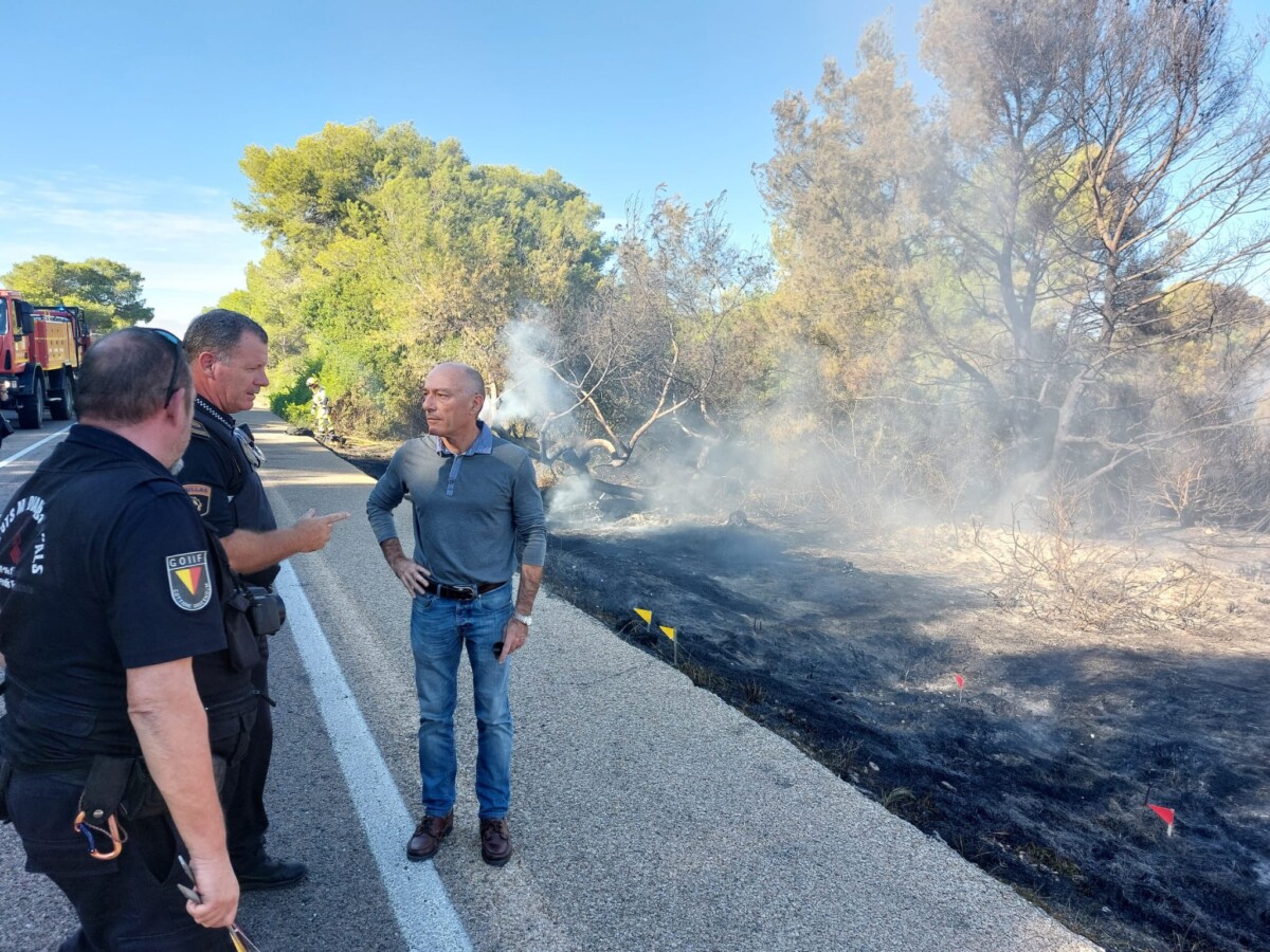 El concejal del área de seguridad visita el PMA del incendio de El Saler para conocer su evolución