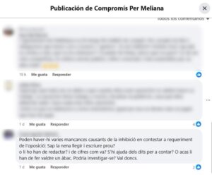 criticas facebook Compromís Meliana