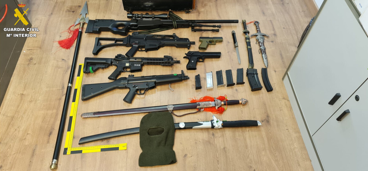 Armas intervenidas en un registro