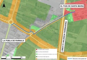 carril bici entre Pobla de Farnals y El Puig
