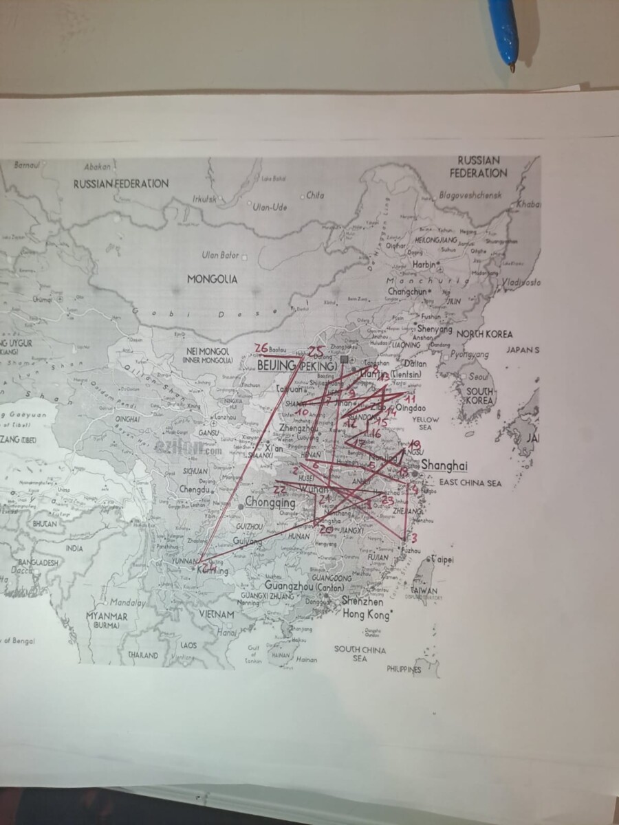 mapa China conciertos músico Wilmer Ramirez